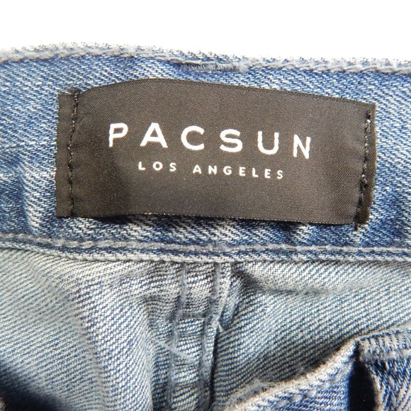 Jean Shorts Mens 28 PacSun Cut Off Distressed Denim Blue - Picture 5 of 10